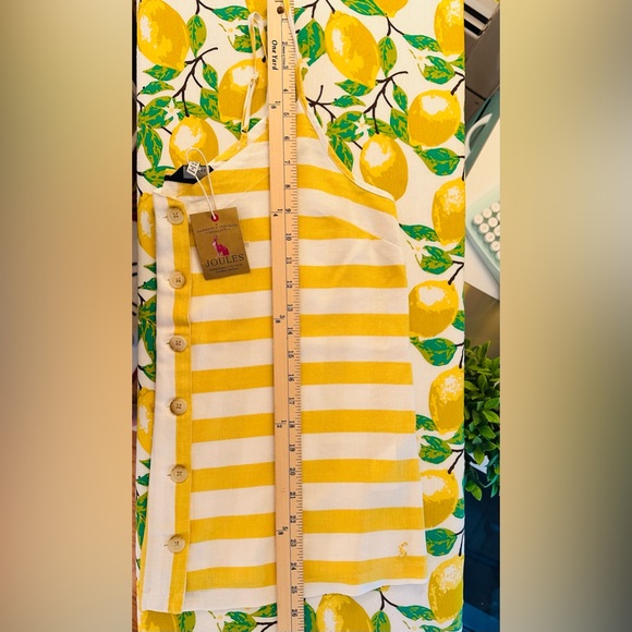 Joules Linen Blend Camisole Blouse - Yellow & White - Picture 4 of 8